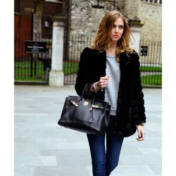 STORETS Black Faux Fur Jacket - Picture 2 of 4